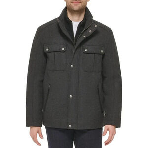Cole Haan Signature Wool Melton Stand Collar Jacket Trucker Grey Men’s Size XL
